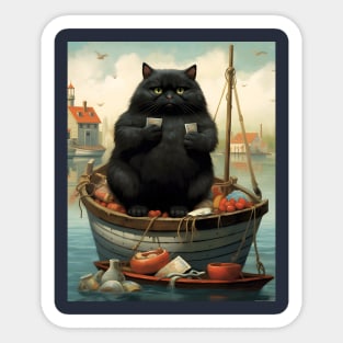 Cats at Sea: Fat Cats, little boats Sticker